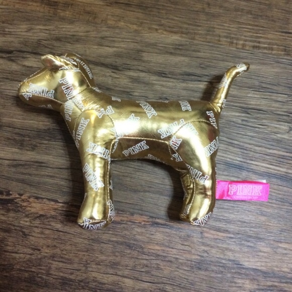 Pink Victoria Secret gold dog